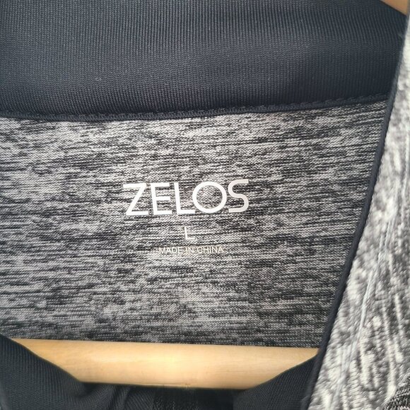 Zelos Flex Gray Long sleeve Pullover 1/4 Zip Performance Athletic Stretch SZ LG - Picture 3 of 6